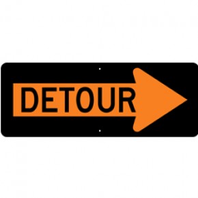 DETOUR (5) - Construction Signs - 48"x18"